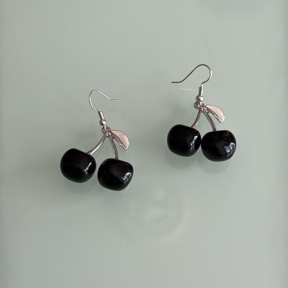 black cherry earrings A1390 - Picture 2 of 3